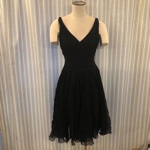 Tadashi Collection Chiffon Black Cocktail Dress